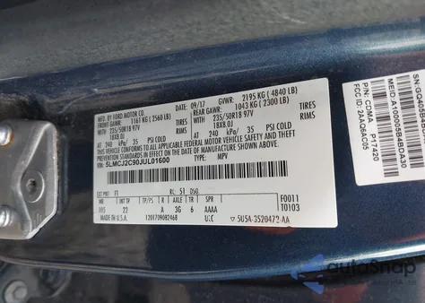 2018 Lincoln Mkc Select from USA, damaged, VIN 5LMCJ2C90JUL01600